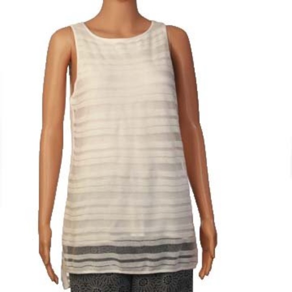 White house black market (WHBM) Tops - New WHBM Sheer Lined High Low Sleeveless Top, Size S